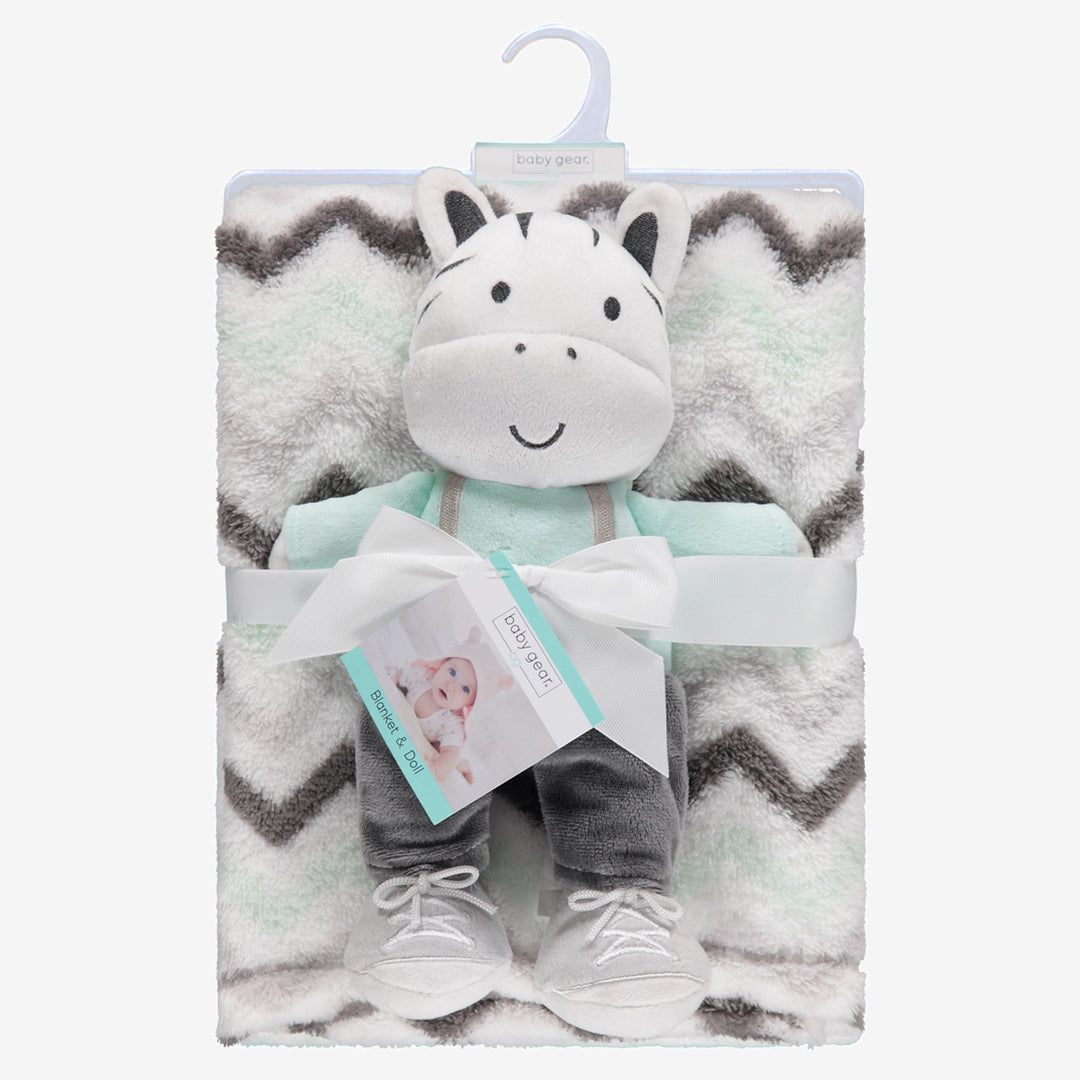 Baby blanket shown for retail with blanket