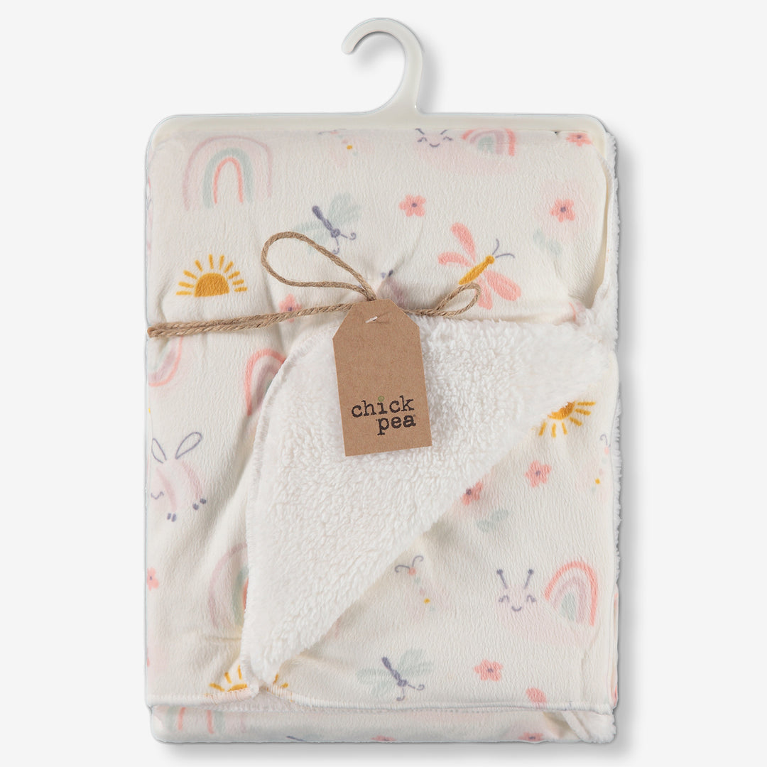 Baby blanket pink objects shown for retail with blanket