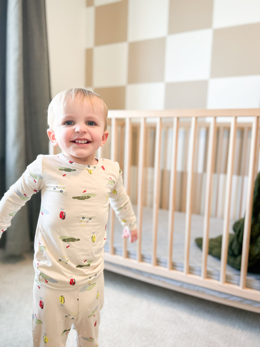 Milkberry Soft Bamboo Pajamas Toddler Pajama Set Boys in Golf Cart Pattern  – Cutie Pie Baby Direct