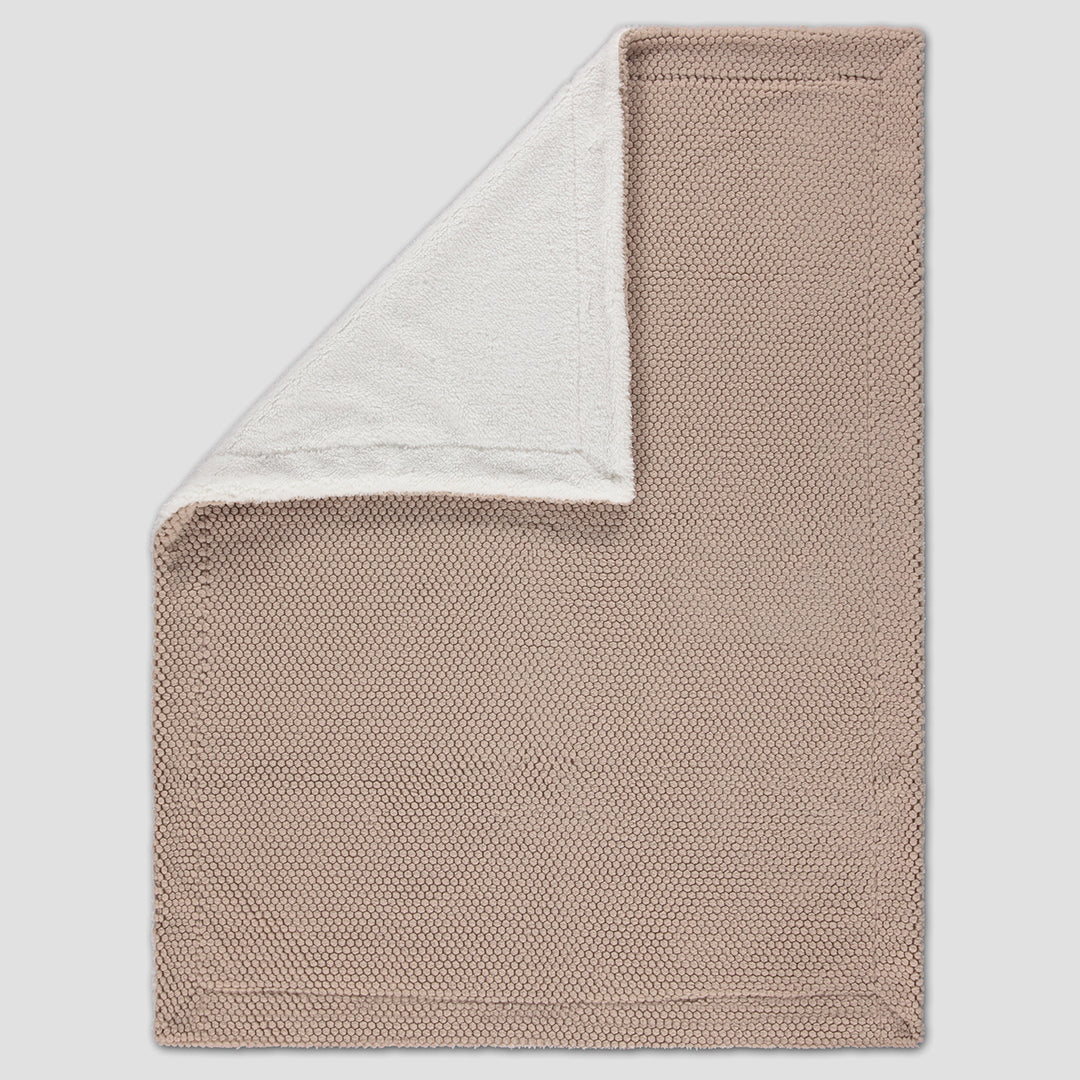 Classic solid brown folded baby blanket