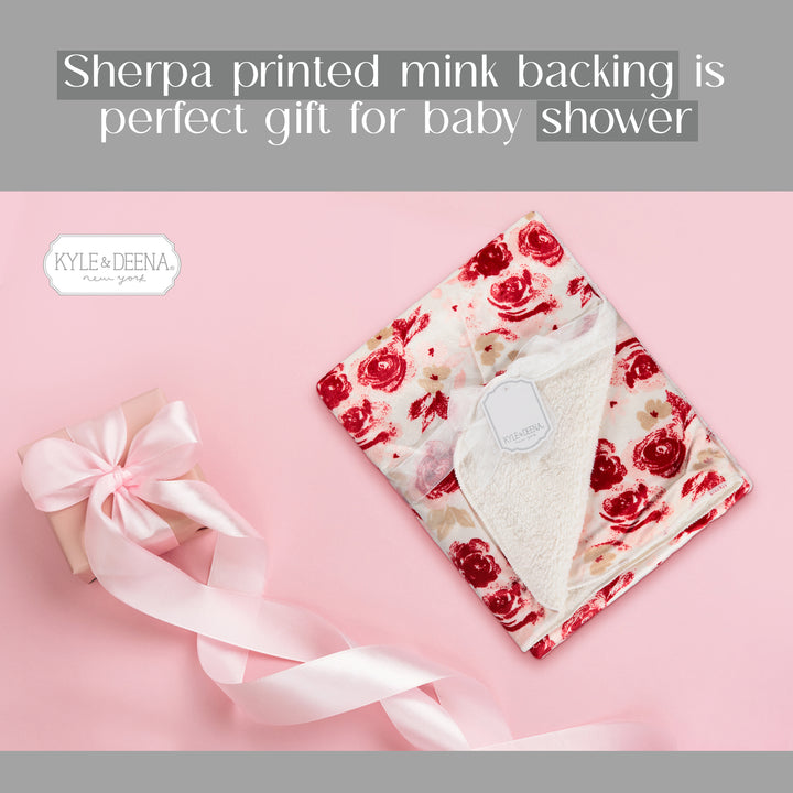 Elegant Baby Blanket for Girl Stunning Pink Garden Print