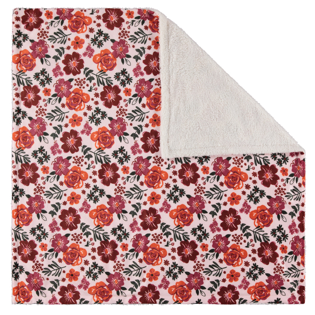 rosey floral pattern flat large baby blanket