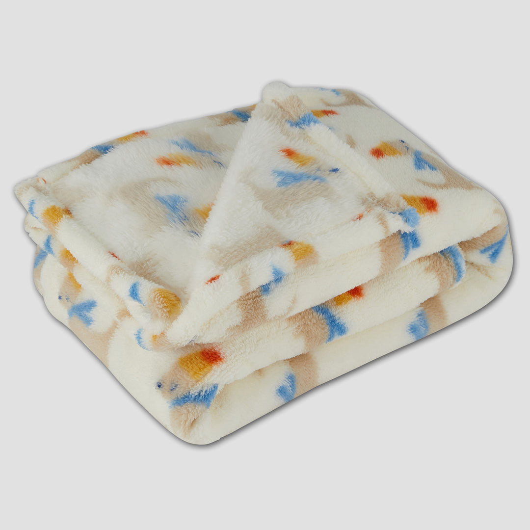puppy pattern folded baby blanket