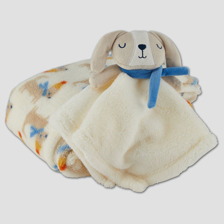puppy pattern flat large baby blanket