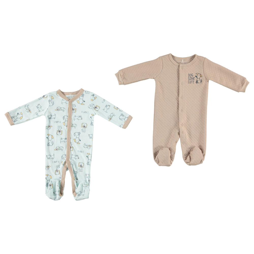 Gender Neutral Baby Clothes ON SALE! Rainbow and Dog Coverall Sleepwear Set  – Cutie Pie Baby Direct