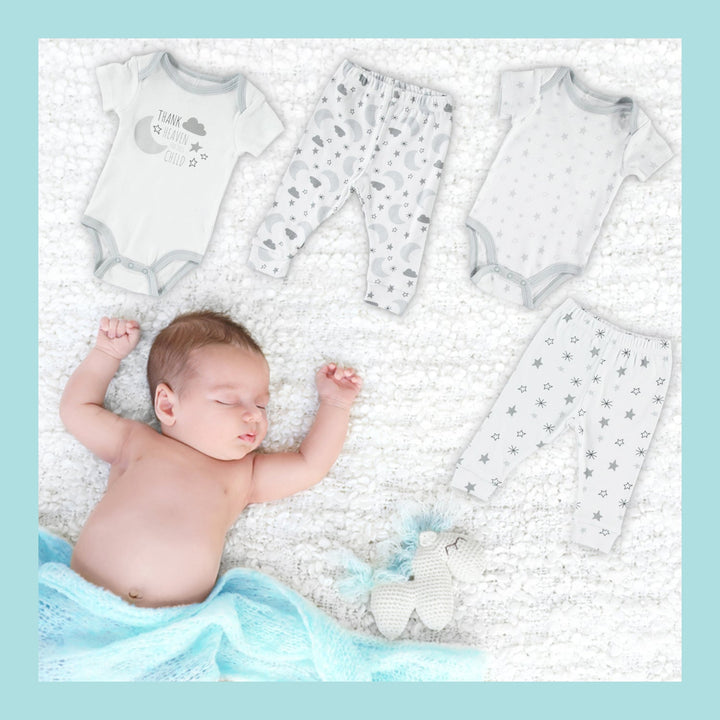 Baby-Unisex-Girl-Boy-Newborn-Essentials-Onesie-Bodysuit-2pack-Clothes-Baby-Registry-Shower-Gift-Pants-Image2
