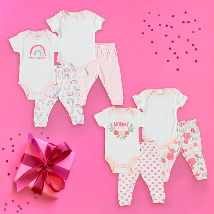 Baby-Girl-Newborn-Essentials-Onesie-Bodysuit-2pack-Clothes-Baby-Registry-Shower-Gift-Pants-Image1