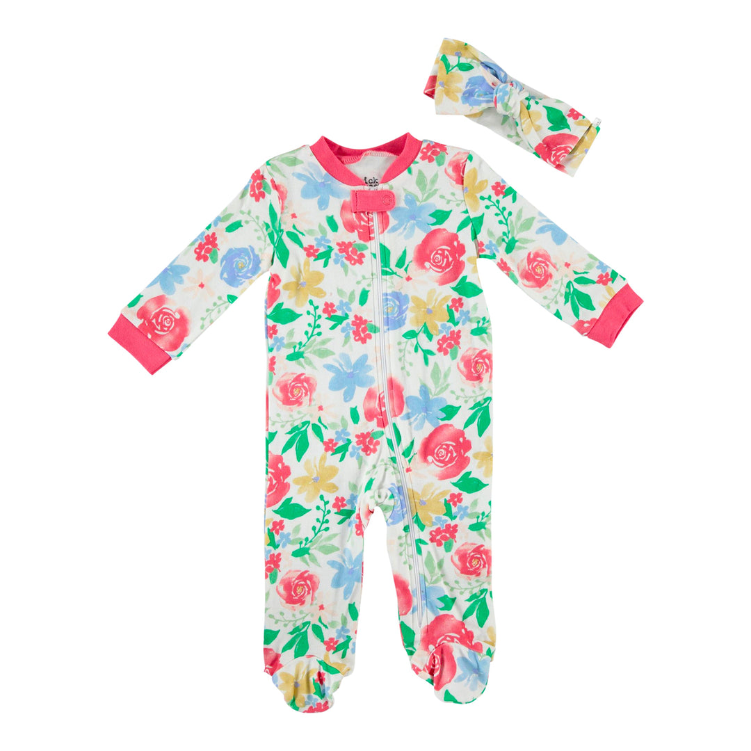 Newborn-Essentials-Pajama-Set-Baby-Girl-Sleeper-Footie-Registry-Shower-Gift-Image1