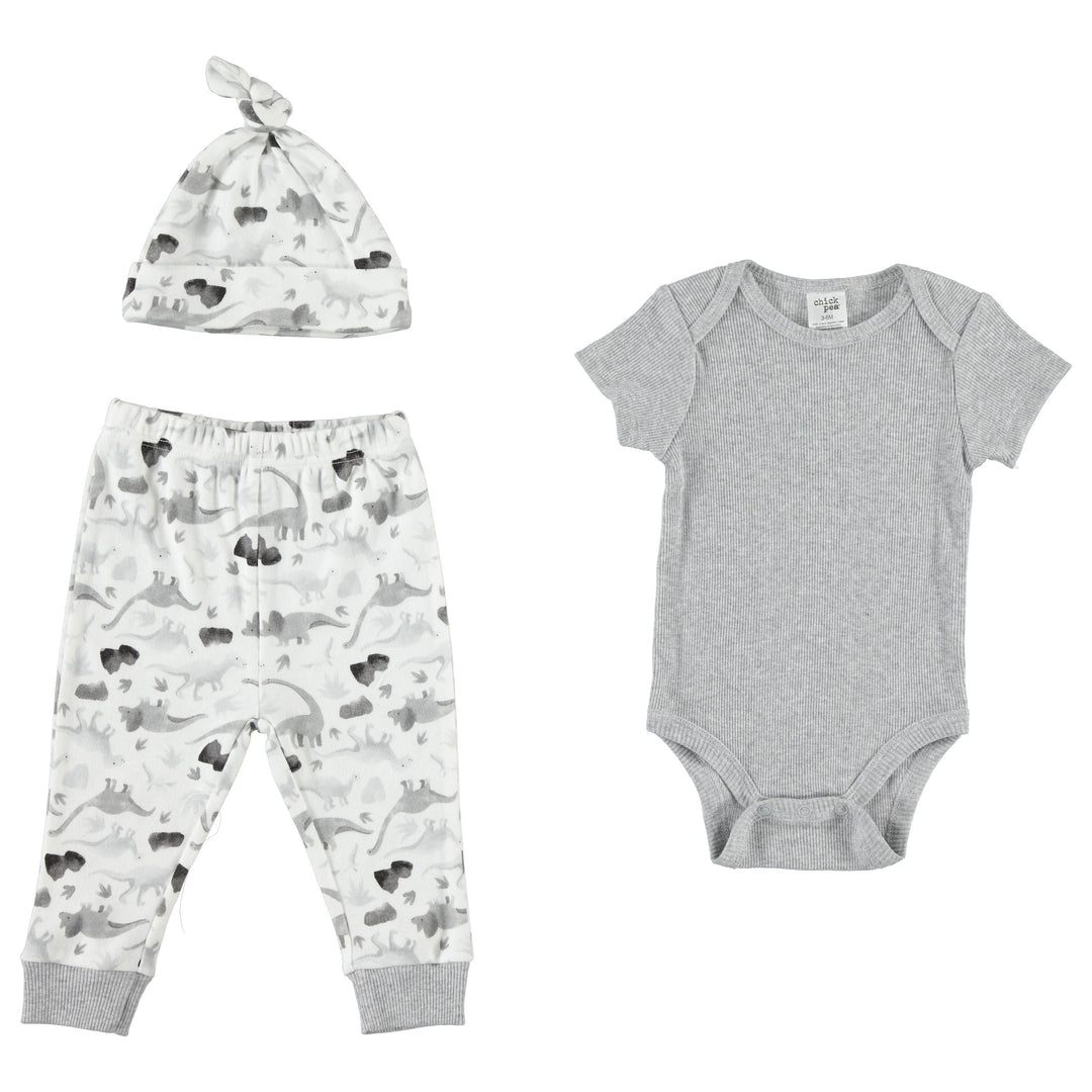 Baby-Unisex-Newborn-Essentials-Jogger-Set-Clothes-Baby-Registry-Shower-Gift-Onesie-Pants-Hat-3Pack-Image1