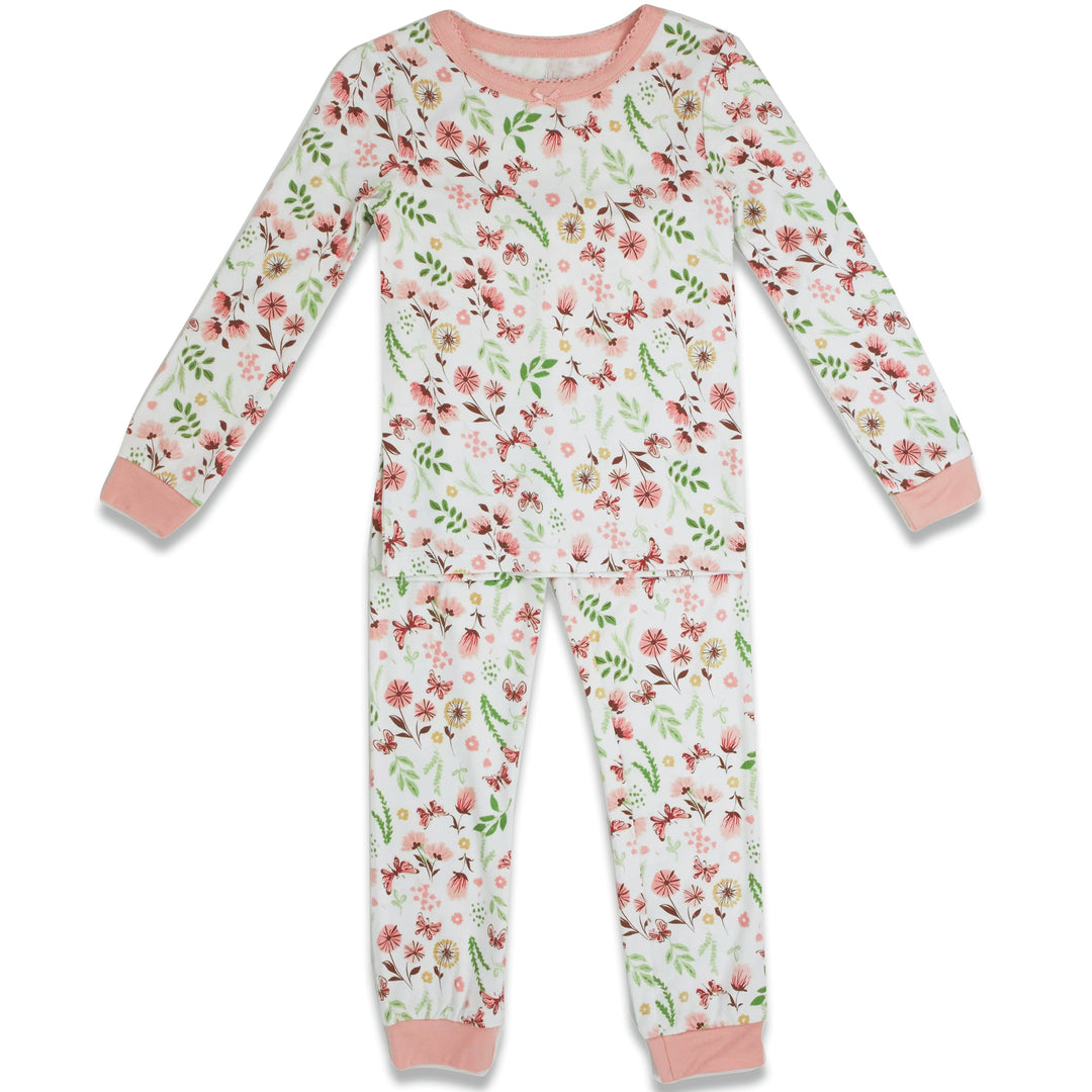 Milkberry Soft Bamboo Pajamas Toddler Pajama Set Girls in Pink Floral  Butterflies - Size 2T – Cutie Pie Baby Direct